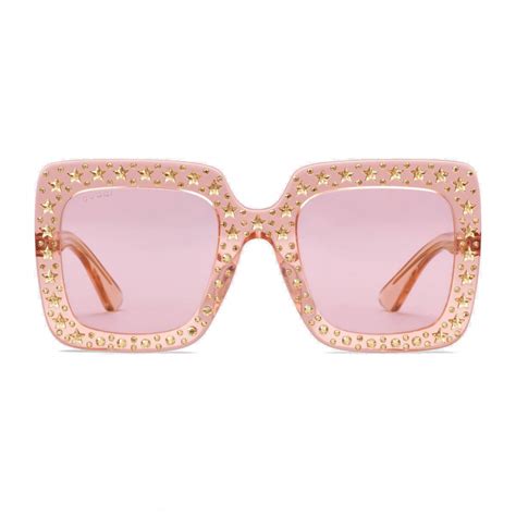 pink lens gucci sunglasses|gucci pink sunglasses square.